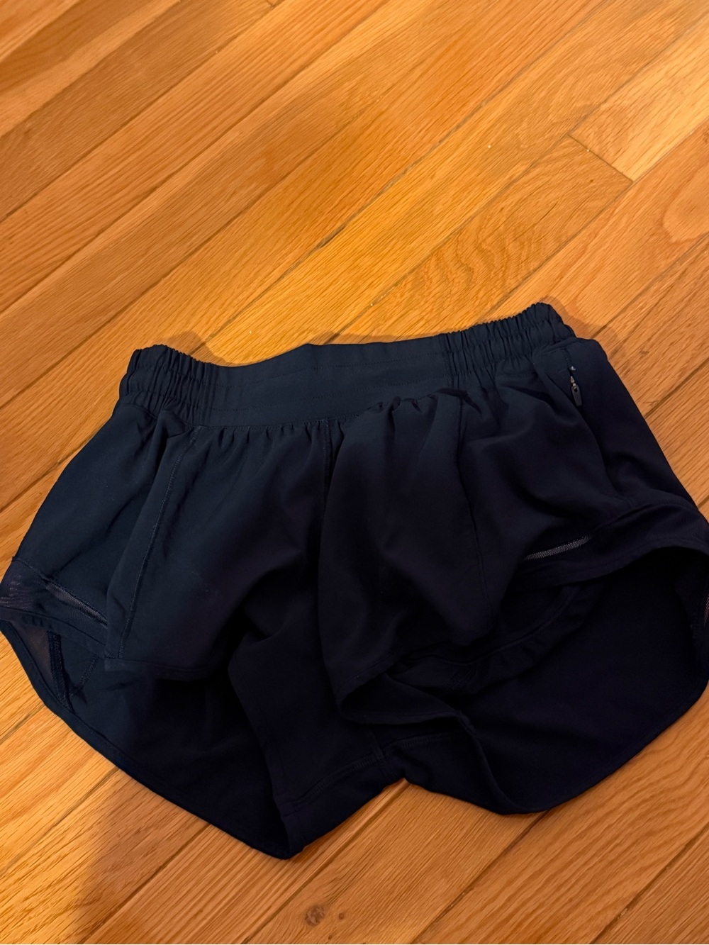 Women’s Navy Blue Athletic Shorts with Built-in Liner low rise 2.5